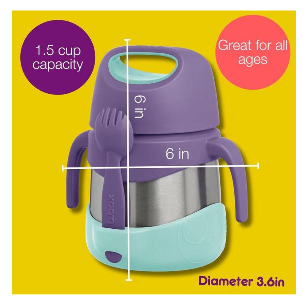 Insulated Food Jar with Spoon Lilac Pop