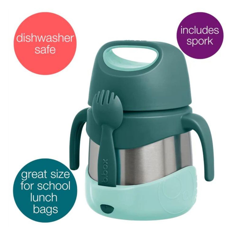 Insulated Food Jar with Spoon Forest Green