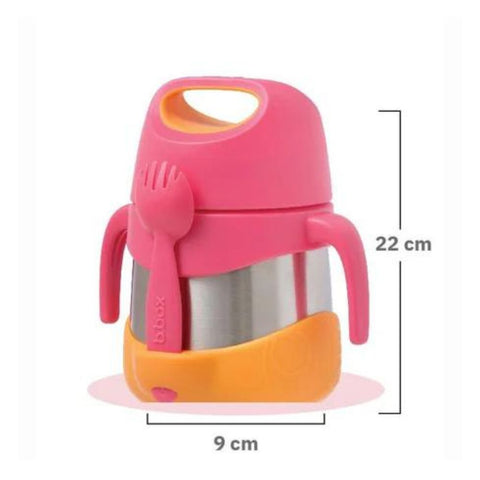 Insulated Food Jar with Spoon Strawberry Shake Pink