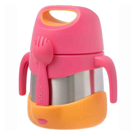 Insulated Food Jar with Spoon Strawberry Shake Pink