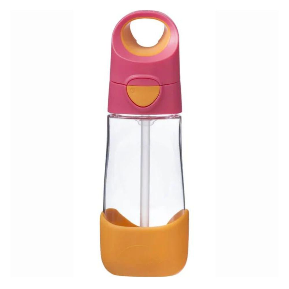 Tritan Straw Drink Bottle 450Ml - Strawberry Shake Pink Orange