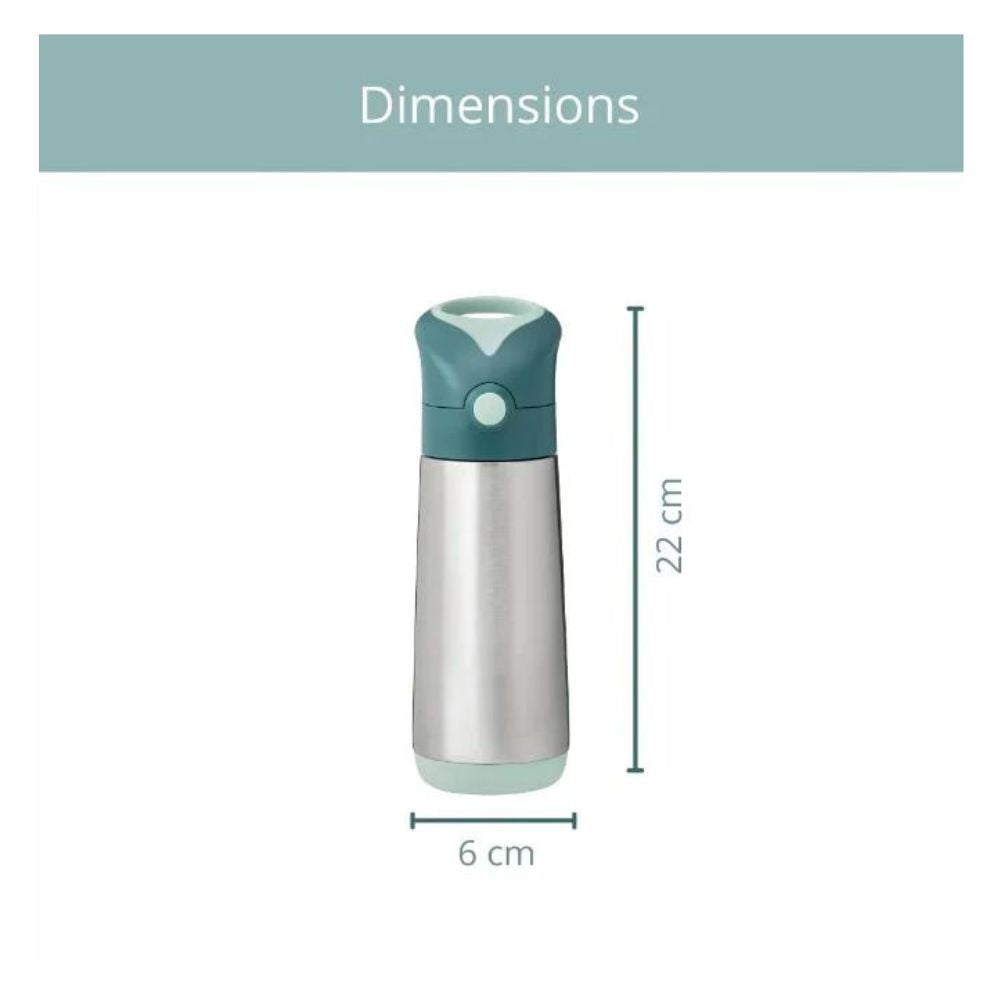 Insulated Straw Sipper Drink Water Bottle 500 Ml - Emerald Forest Green