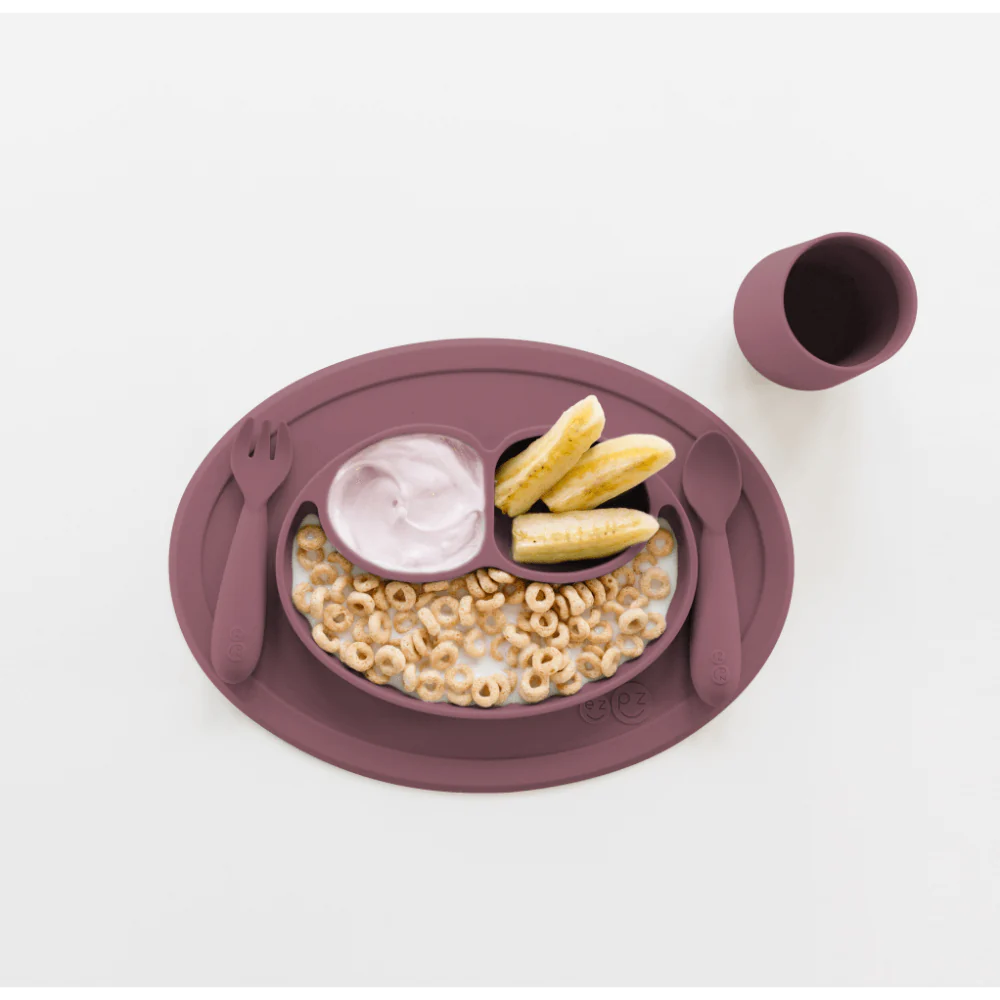 Mini Utensils for Toddlers (Spoon & Fork) - Mauve