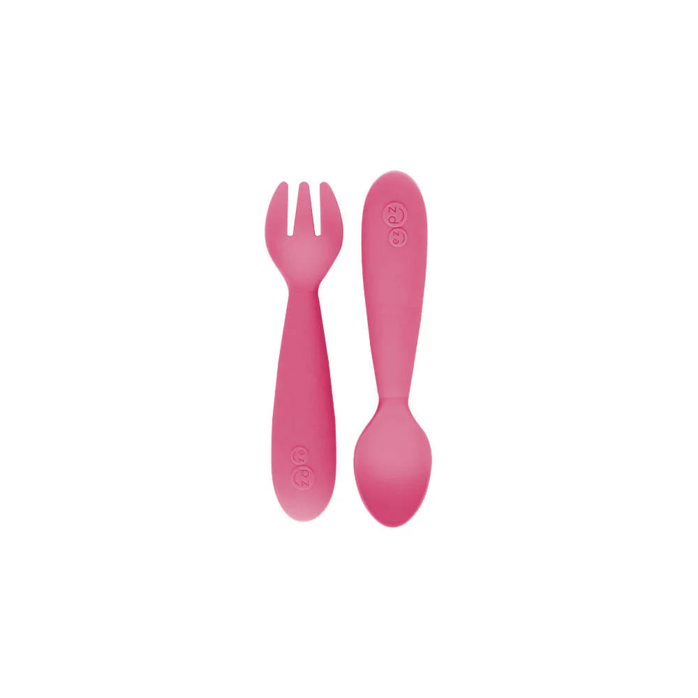 Mini Utensils for Toddlers (Spoon & Fork) - Pink