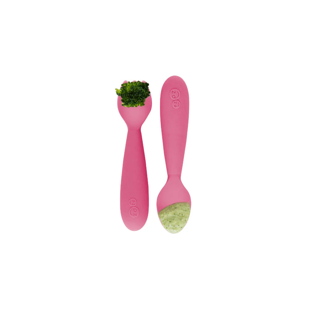 Mini Utensils for Toddlers (Spoon & Fork) - Pink