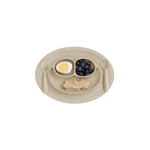 Mini Feeding Set for Toddlers (Mat, Spoon & Fork)- Oat
