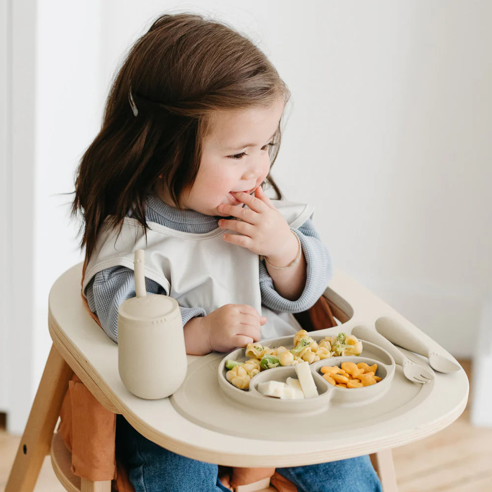 Mini Feeding Set for Toddlers (Mat, Spoon & Fork)- Oat