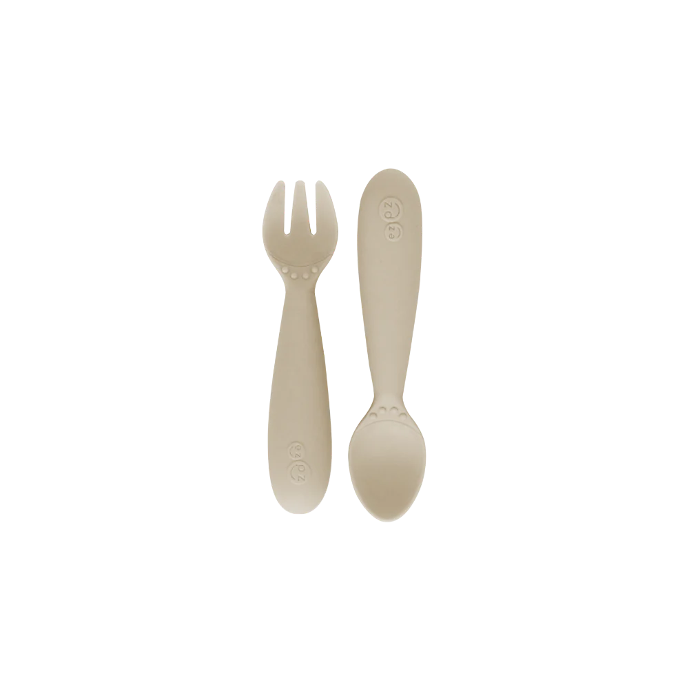 Mini Utensils for Toddlers (Spoon & Fork) - Oat