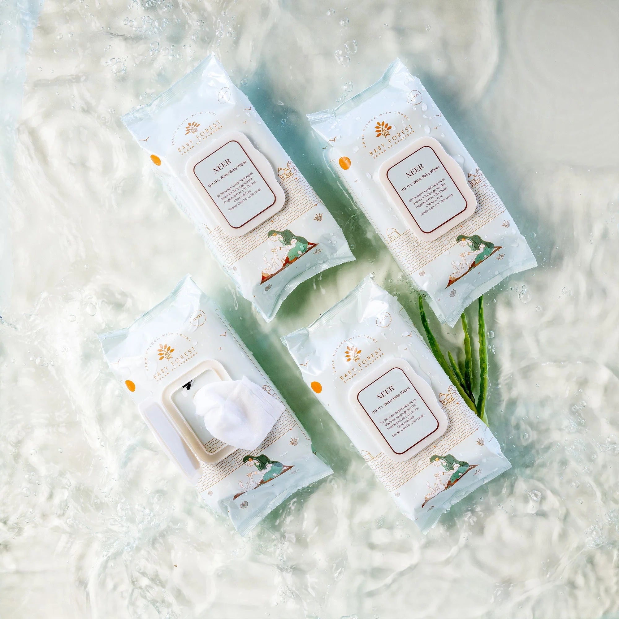 Neer 99.9% Water Baby Wipes