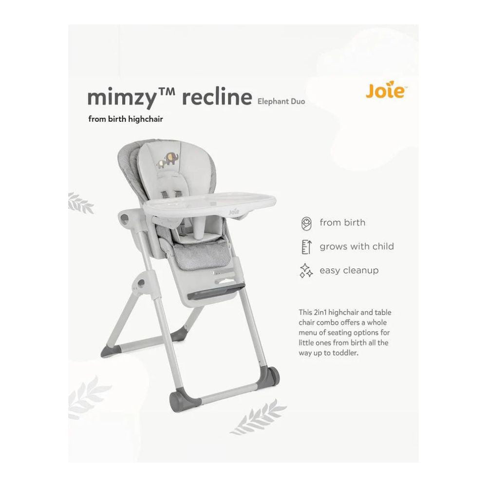 Mimzy Recline High Chair - Elephant Duo