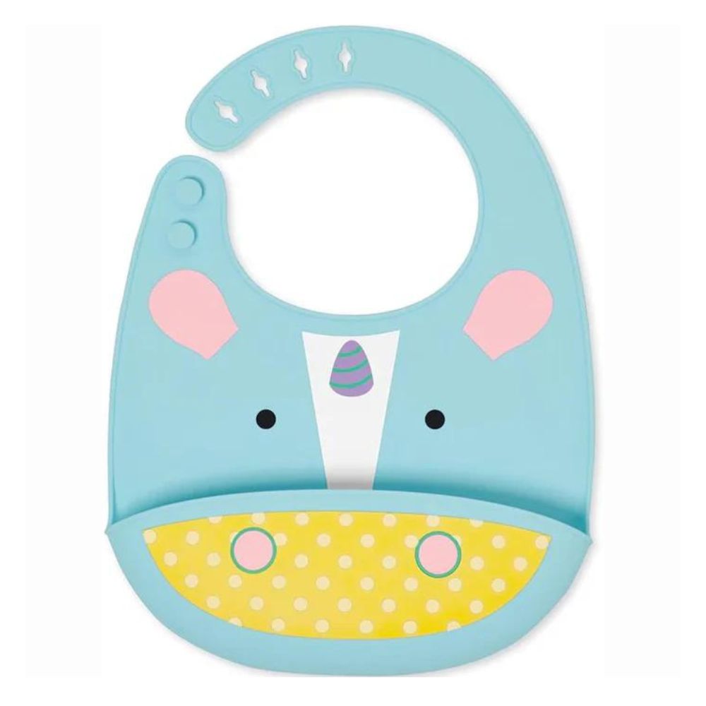 Zoo Fold & Go Silicone Bib - Unicorn