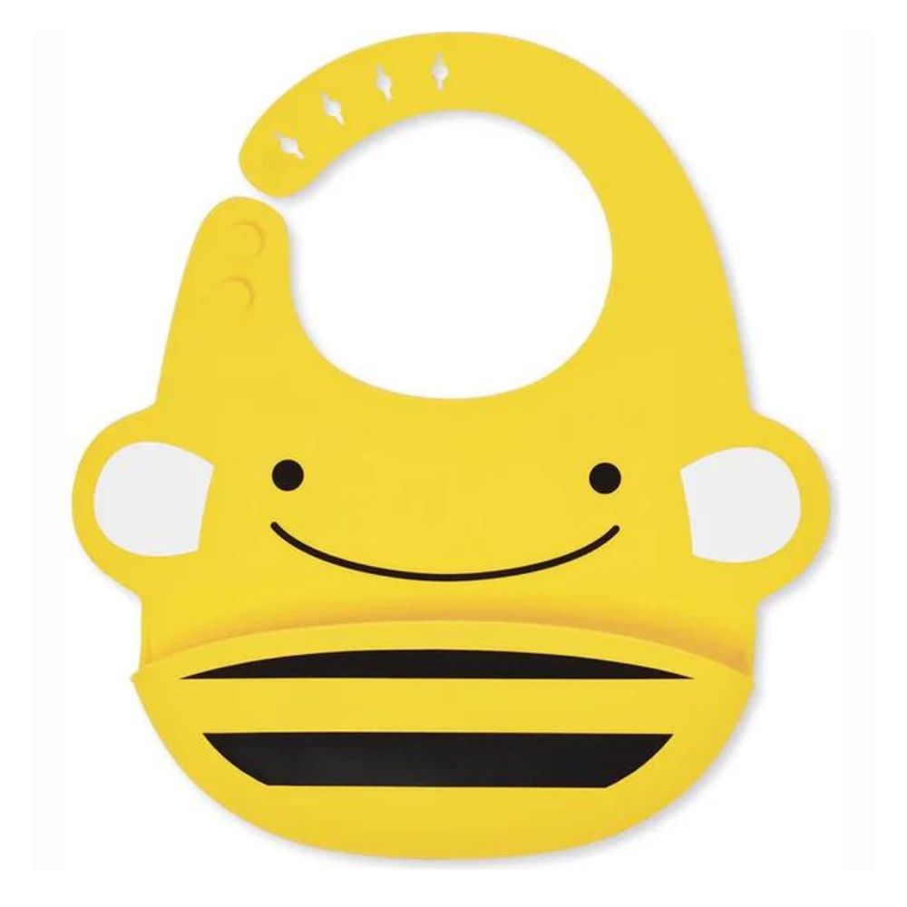 Zoo Fold & Go Silicone Bib - Bee