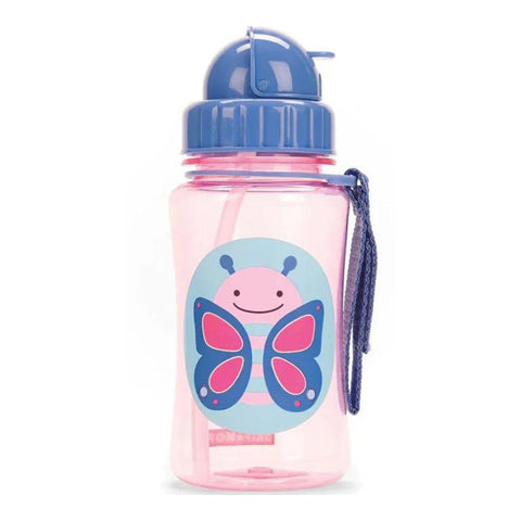 Zoo Straw Bottle, 390ml - Butterfly