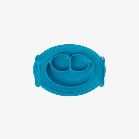 Mini Feeding Set for Toddlers (Mat, Spoon & Fork)- Blue