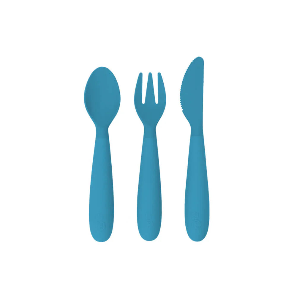 Happy Utensils for Toddlers(Spoon, Fork & Knife) - Blue