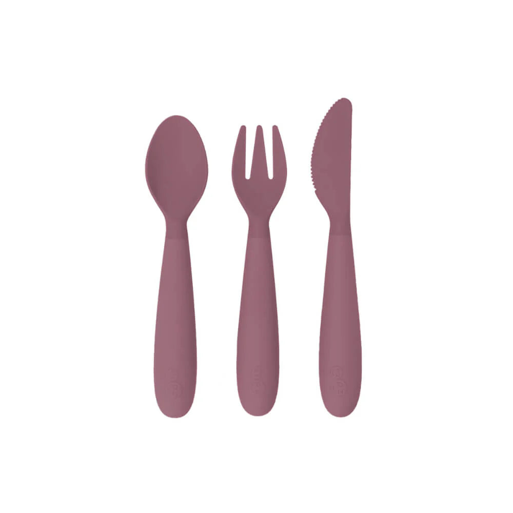 Happy Utensils for Toddlers(Spoon, Fork & Knife) - Mauve