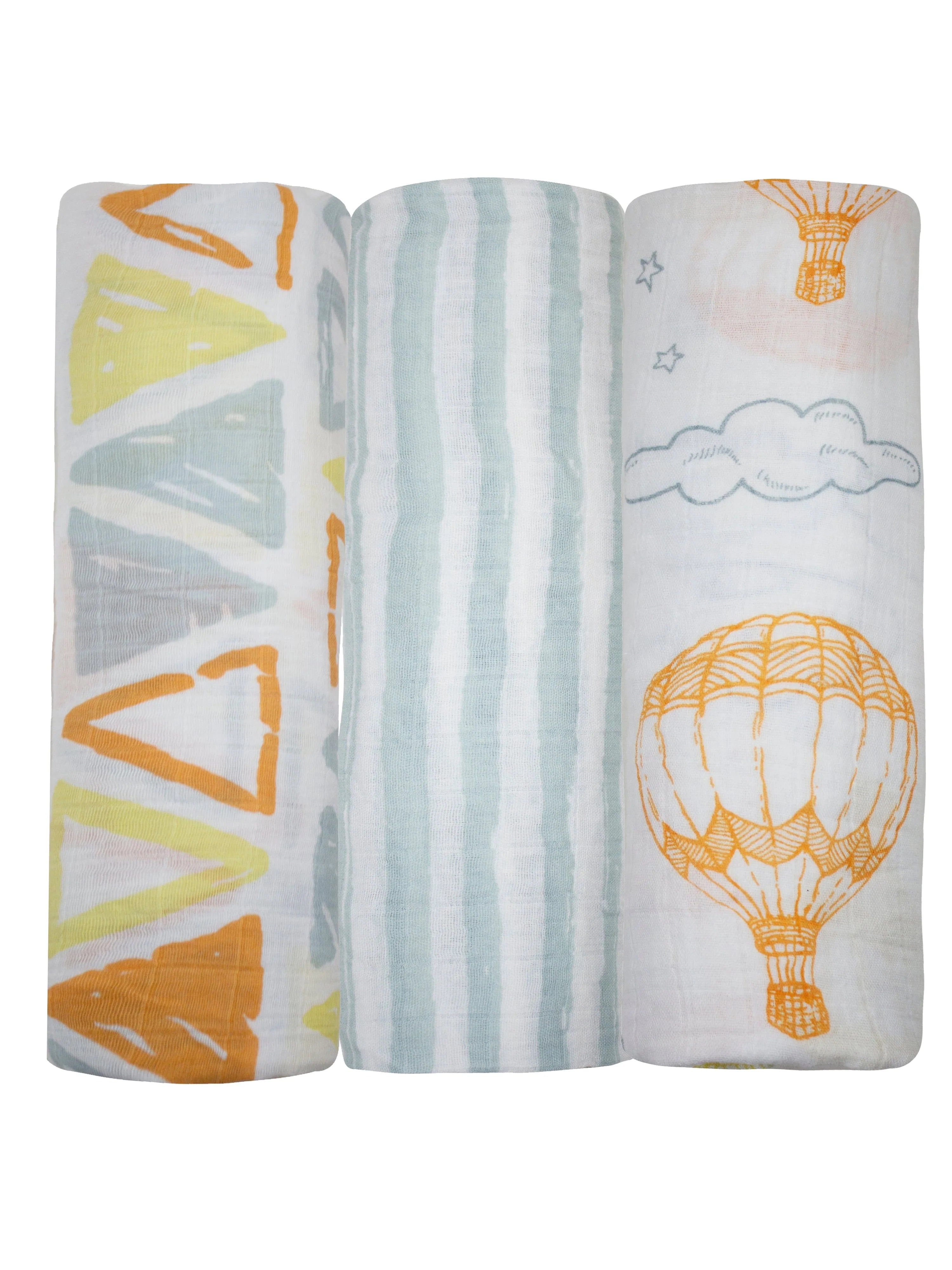 Abracadabra Swaddles (Set Of 3) - Hot Air Balloon