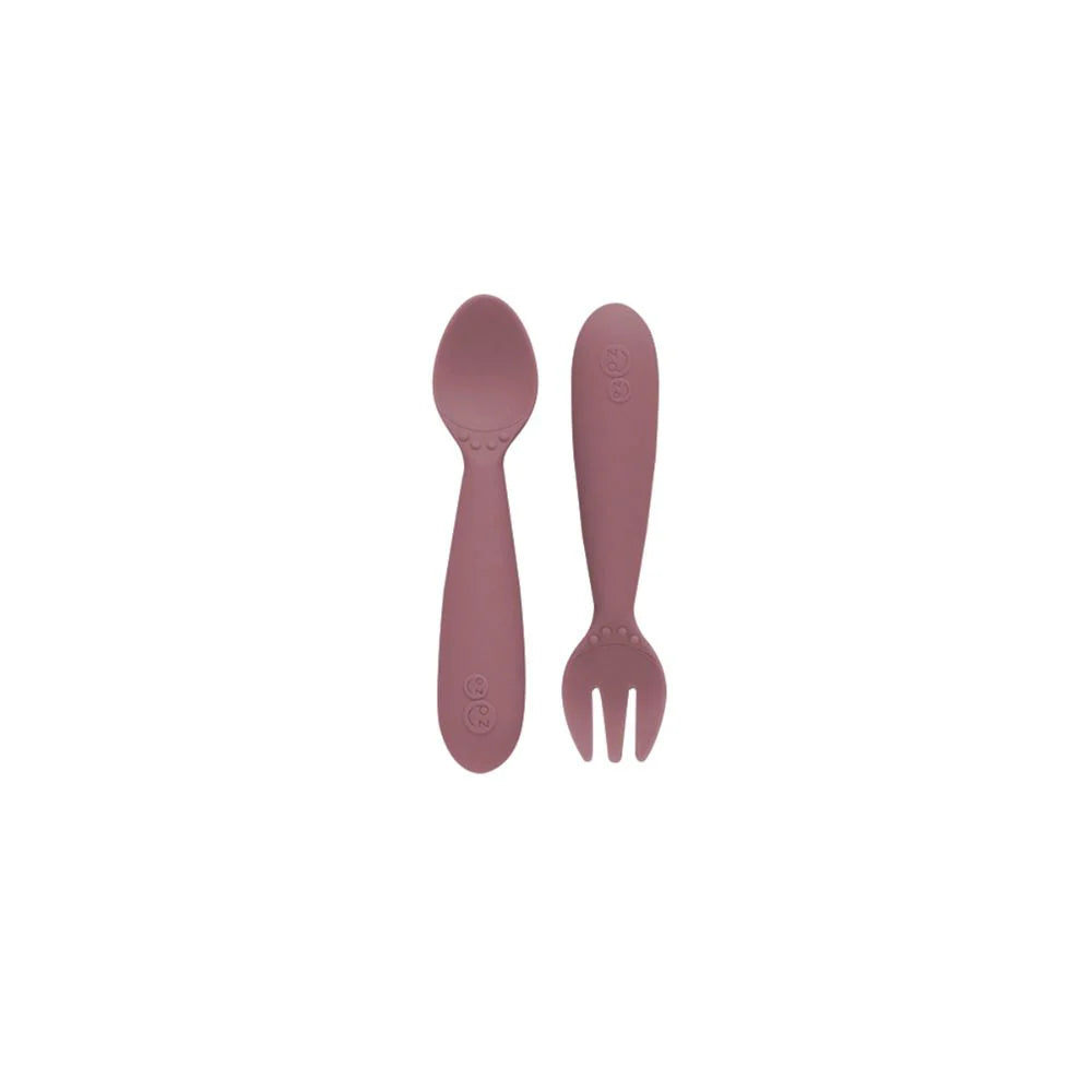 Mini Utensils for Toddlers (Spoon & Fork) - Mauve