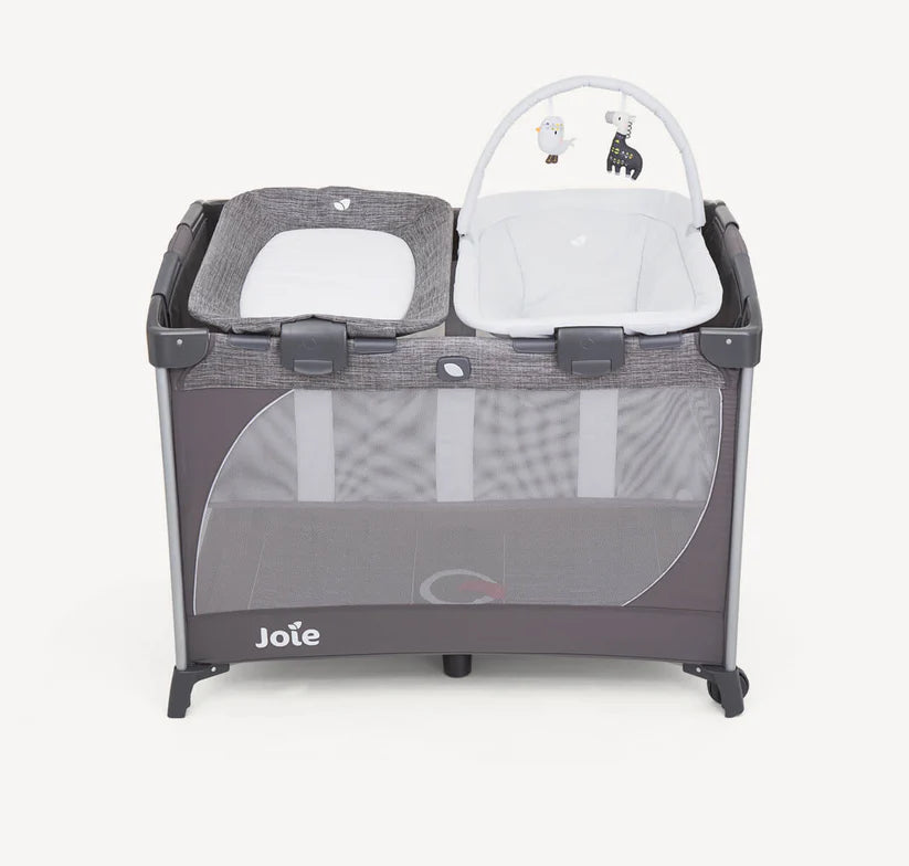 Commuter Change & Snooze Travel Baby Cot- Linen Grey