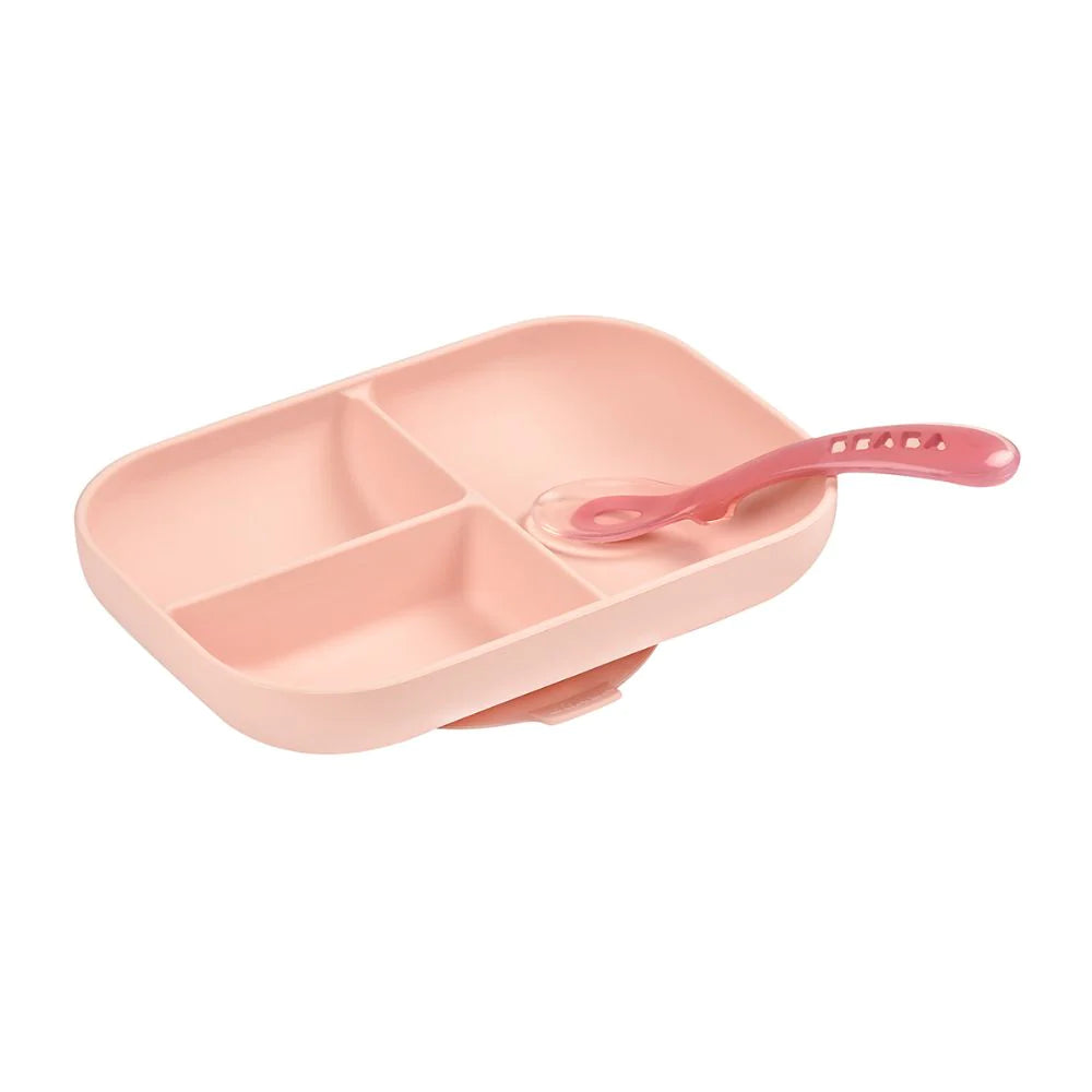 Silicone Suction Divided Plate with 2nd Stage Spoon