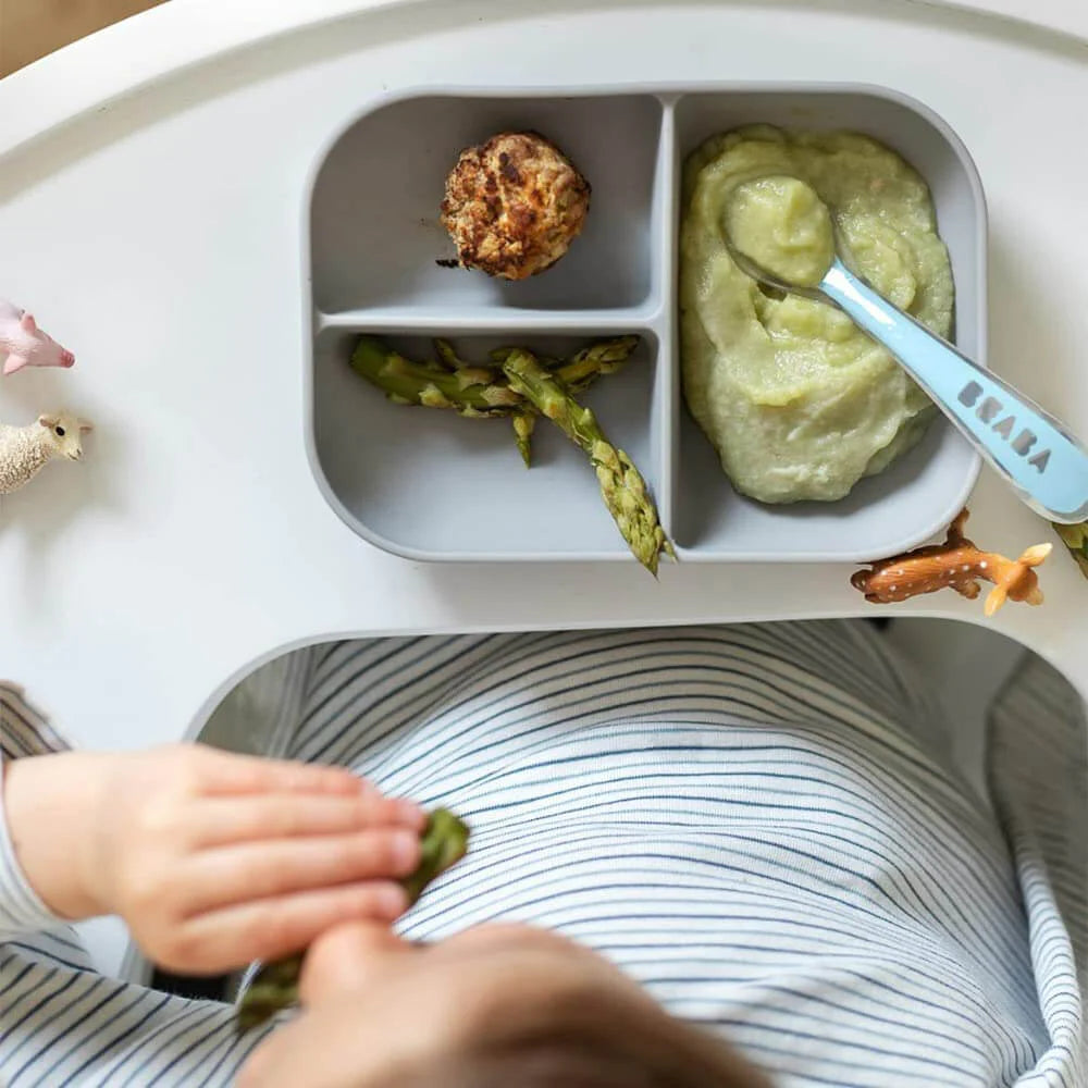 Silicone Suction Divided Plate with 2nd Stage Spoon