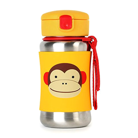 Zoo Stainless Steel Little Kid Straw Bottle - Unicorn , Monkey