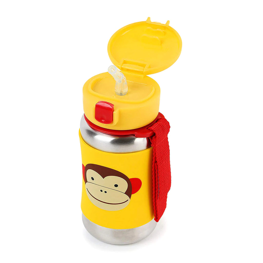 Zoo Stainless Steel Little Kid Straw Bottle - Unicorn , Monkey