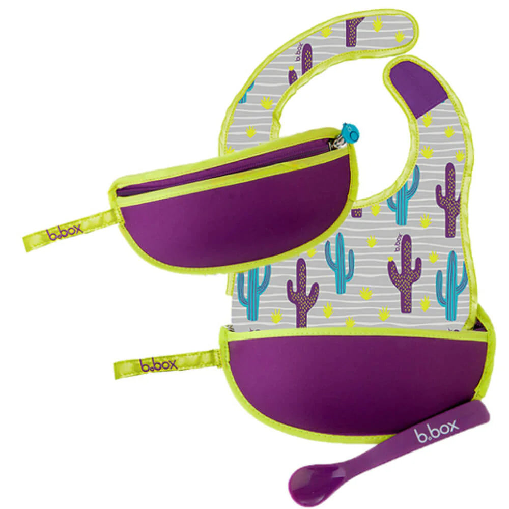 Travel Bib & Flexible Soft Bite Spoon Set
