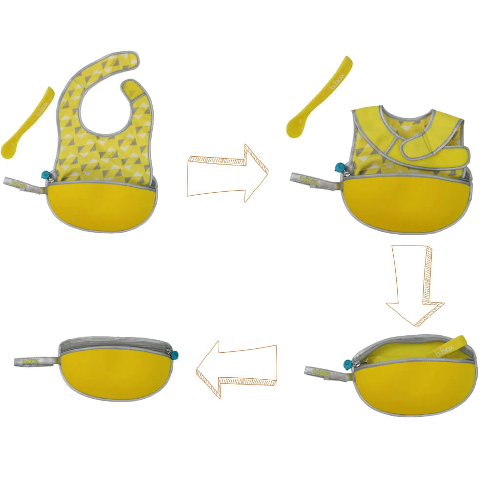 Travel Bib & Flexible Soft Bite Spoon Set