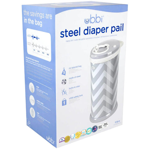 Diaper Pail - Grey/Chevron