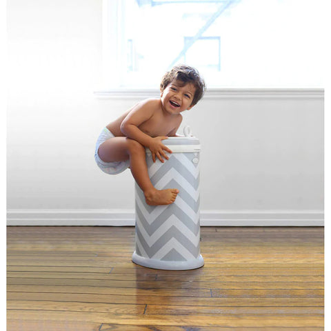 Diaper Pail - Grey/Chevron